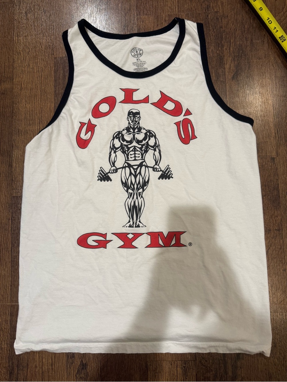 Gold’s Gym White & Black Ringer Tank Top xl
